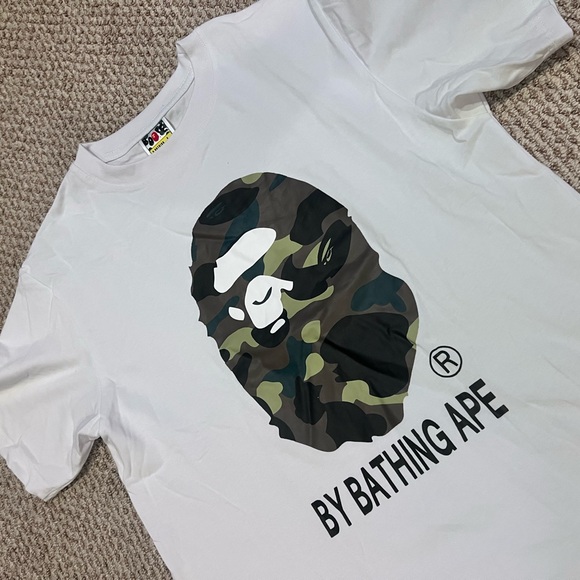 Bape White Camo Ape Tee - Picture 2 of 4